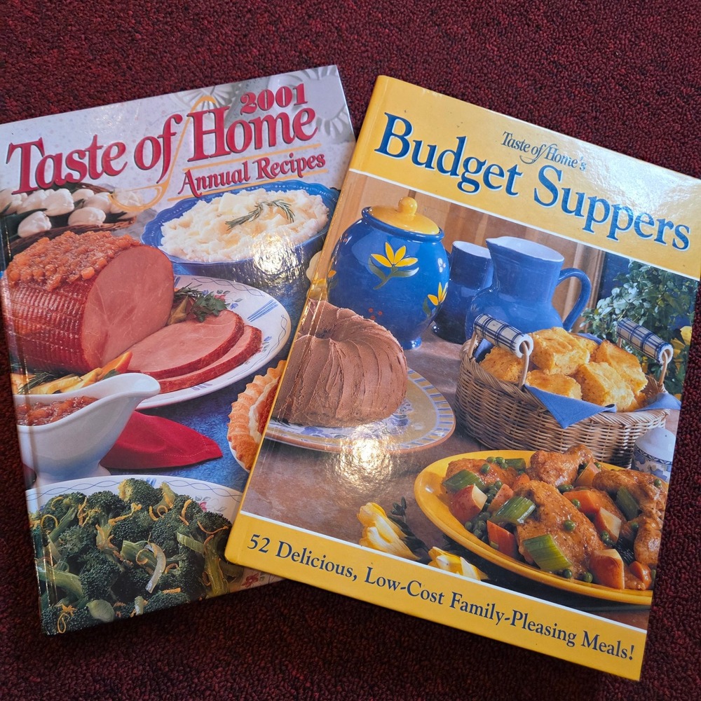 Taste of Home Cookbook Lot 2 Books 2001 Annual Recipes + Budget Suppers